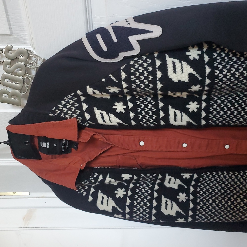 Bnwt G-Star RAW Patterned Zip Up Sweater Jacket And Shirt